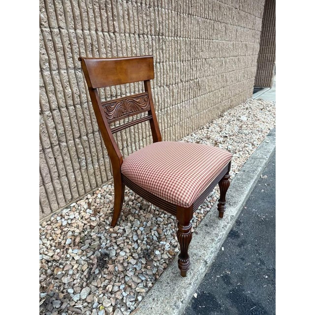 English Ethan Allen British Classics Mackenzie Cinnabar Dining Chairs For Sale - Image 3 of 10