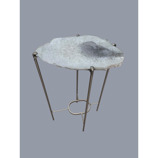 Unusual Modern Handcrafted Geode Drinks Table For Sale - Image 4 of 5