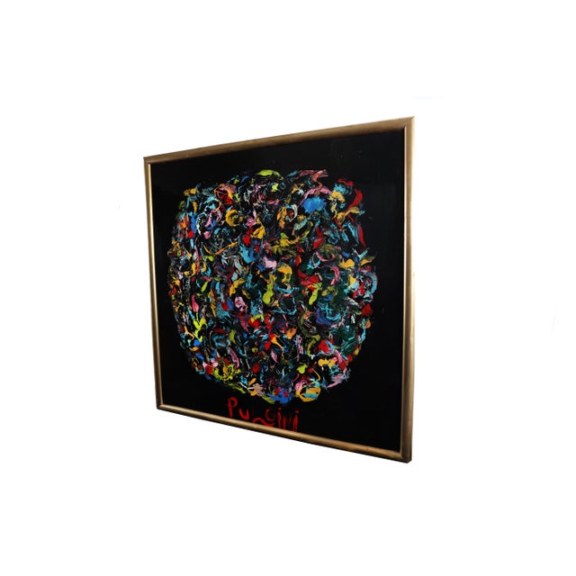 Abstract Large Thomas Pulgini Abstract Pop Art Oil Painting For Sale - Image 3 of 6