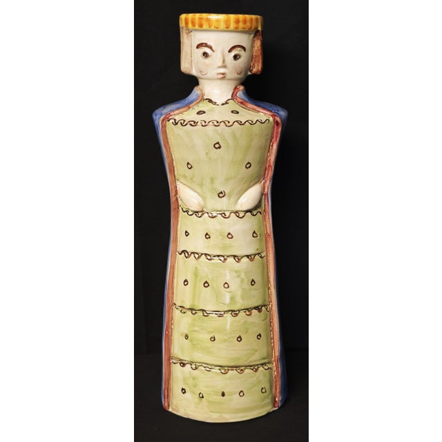 Vietri ceramic sculpture from the Ceramica Artistica Solimene (C.A.S.) factory The figure depicts a stylized woman,...