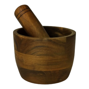 Mid-Century 5-Lb Sculptural Teak Mortar & Pestle 1960s