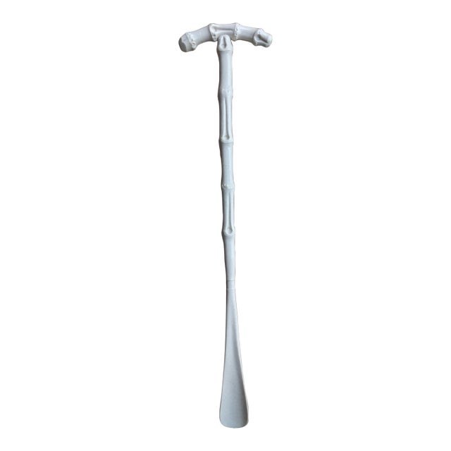 Vintage Coastal Faux Bamboo Shoe Horn For Sale