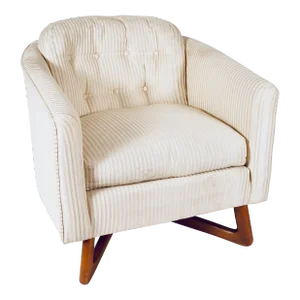 Mid 20th Century Sculptural Walnut X Leg Lounge Chair in the Style of Adrian Pearsall