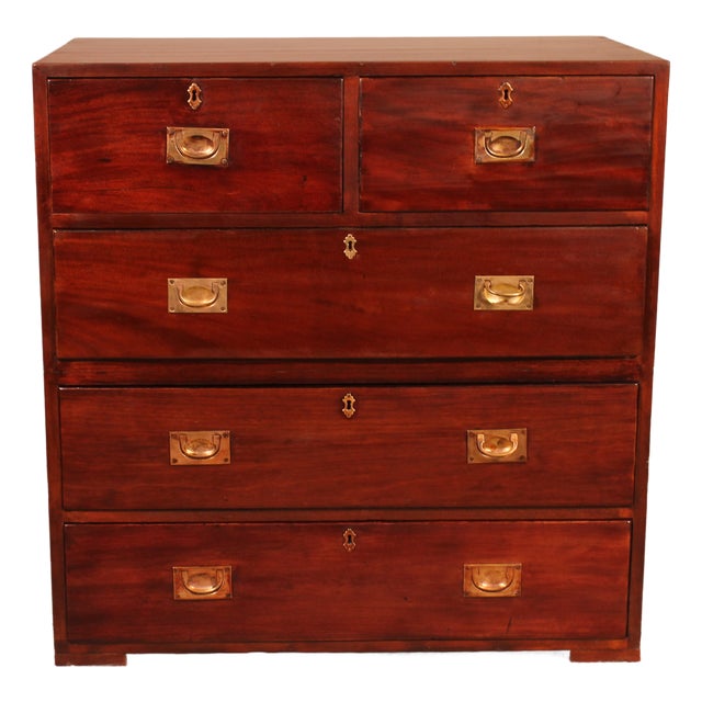 19th Century Naval Chest of Drawers in Mahogany For Sale