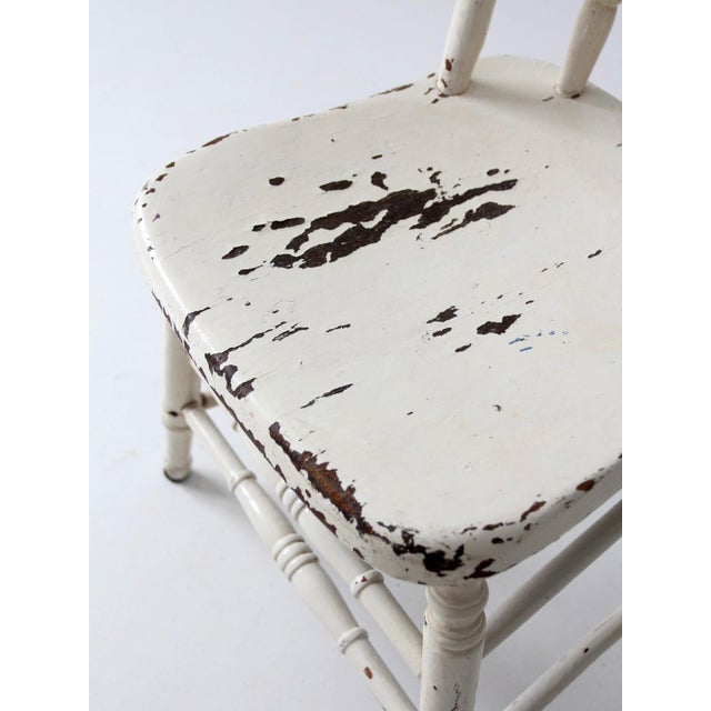 Farmhouse Vintage Painted Windsor Bow Back Chair For Sale - Image 3 of 16
