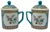 This is a beautiful and collectible pair of vintage Chinese porcelain mugs with matching lids. Each mug is hand-painted in...