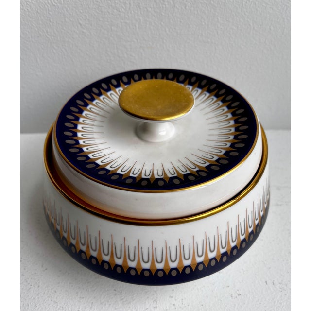 Mid 20th Century Vintage Mid-Century Real Cobalt Dish with Lid by Edelstein Bavaria, Germany For Sale - Image 5 of 12