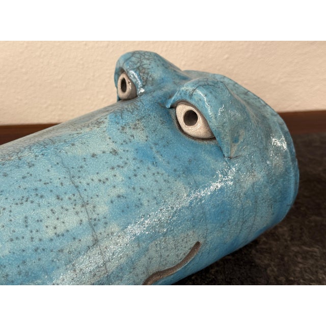 Whimsical Raku Pottery Crocodile Head For Sale - Image 15 of 16