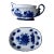 20th Century Blue & White Gravy Boat & Under Plate Set- 2 Pieces For Sale