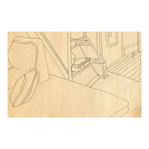1960s Larry Connatser Interior Drawing