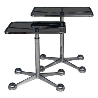 Vintage Italian Graduated Telescopic Tables by Arredamenti Allegri, 1970, Set of 2 For Sale