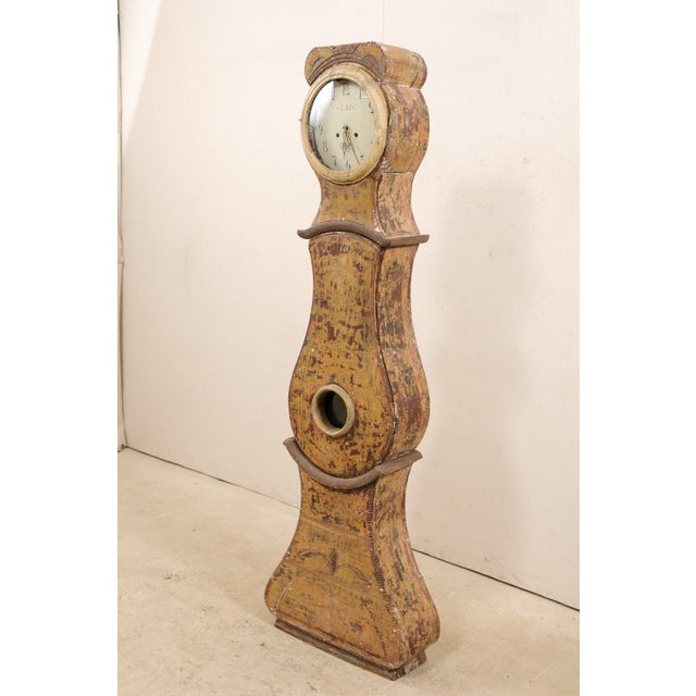 Wood 19th Century Swedish Floor Clock in Warm Tones For Sale - Image 7 of 11