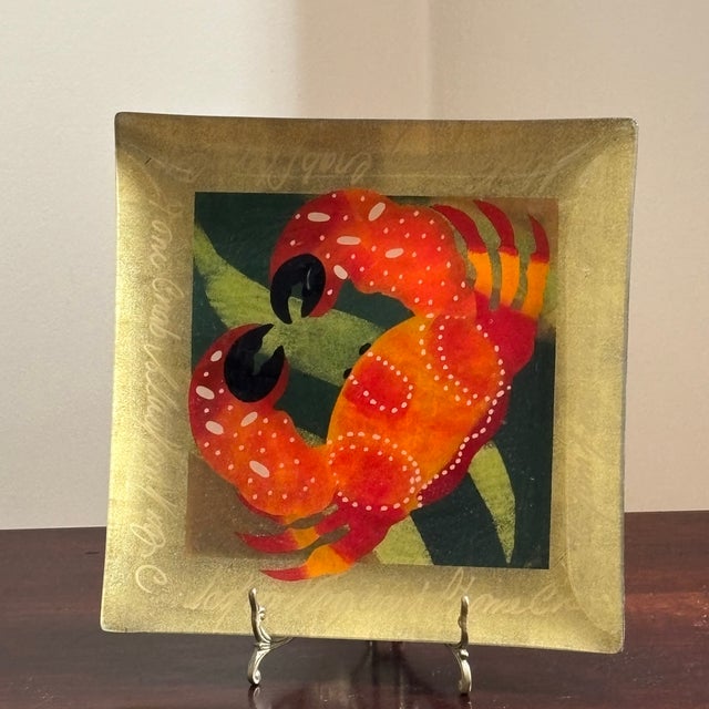 Late 20th Century Art Glass Plate W/ Crab Motif For Sale In Baltimore - Image 6 of 9
