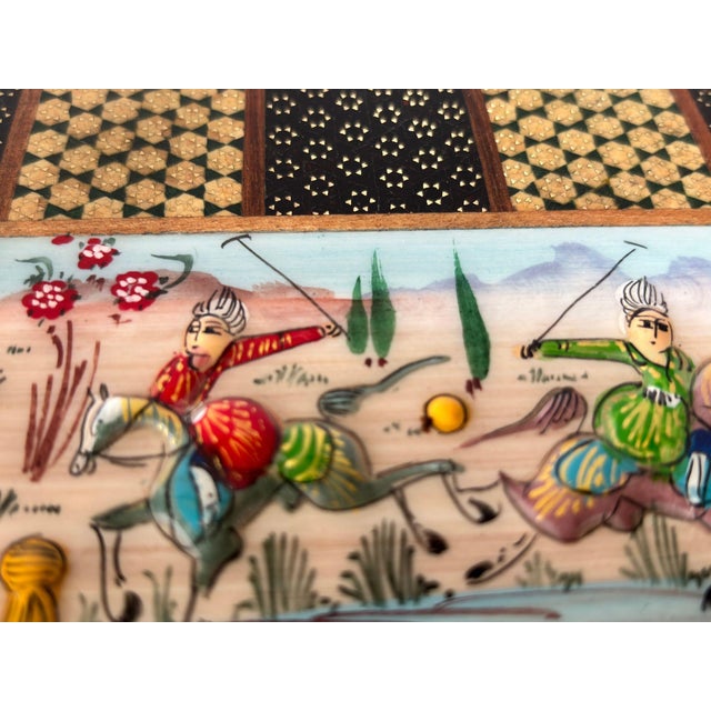 Persian Khatamkari Backgammon and Chess Box For Sale - Image 15 of 18