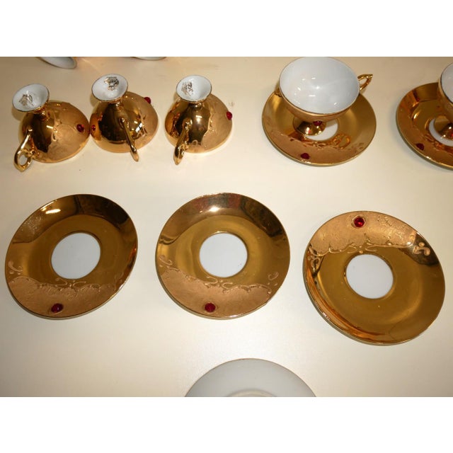 Antique Porcelain and Gilded Coffee Service, 1950s, Set of 23 For Sale - Image 10 of 12