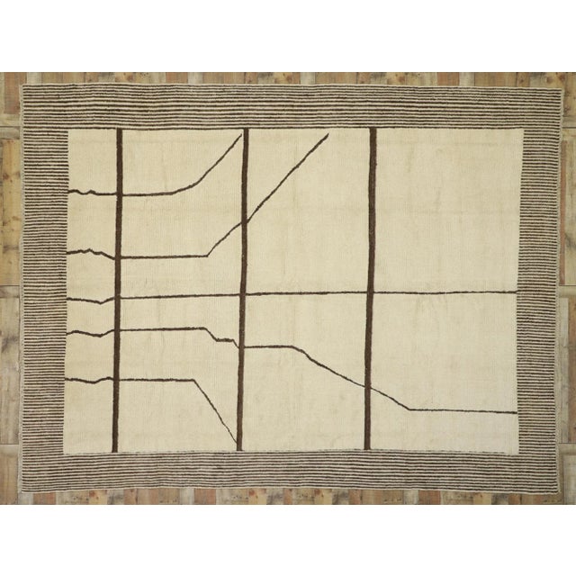 Beige Large Moroccan Style Area Rug - 10'03 X 13'07 For Sale - Image 8 of 10