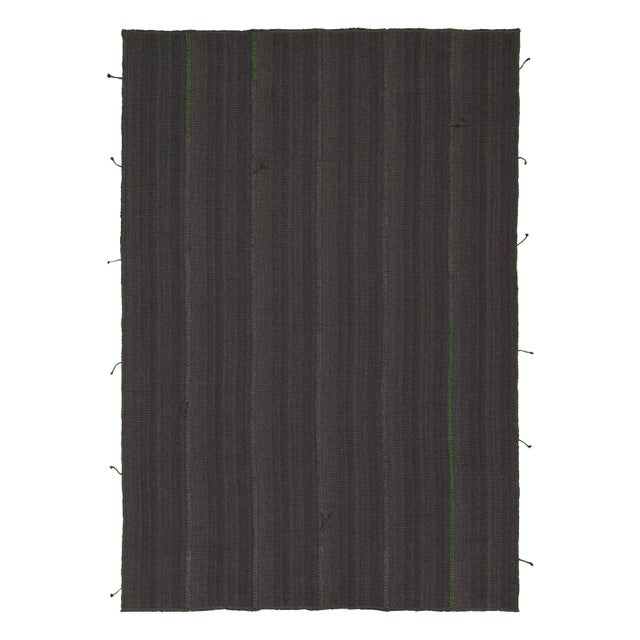 Gray 2010s Rug & Kilim’s Contemporary Kilim Rug in Slate Gray With Purple & Brown Accents For Sale - Image 8 of 8