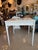 Vintage faux bamboo fret work game table with two drawers for game pieces, cards, etc. This is newly lacquered in a gloss...