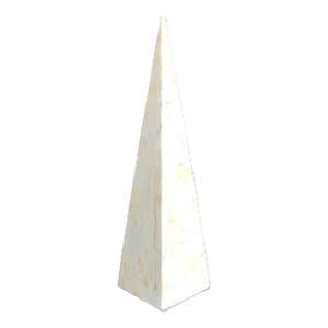 Vintage White Polished Solid Marble Obelisk