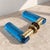 1970s Set of Six 1970s Italian Blue Murano Glass and Brass Door Handles For Sale - Image 5 of 8