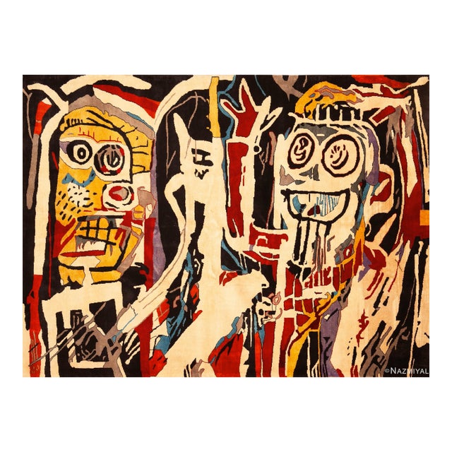Nazmiyal Collection Modern Jean-Michel Basquiat Inspired Rug For Sale