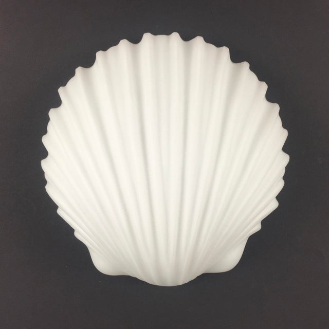 Stunning pair of large minimalist opaline glass wall lights/sconces from Limburg, Germany's leading glasswork, renowned...