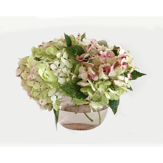 Vintage Lace Edge Depression Pink Glass Flower Bowl For Sale - Image 10 of 12