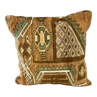 20 x 20 Rug Pillow Enchanted Oasis Turkish Pillow Cushion Cover For Sale