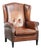 Sheepskin Wing Armchair in Cognac Color For Sale