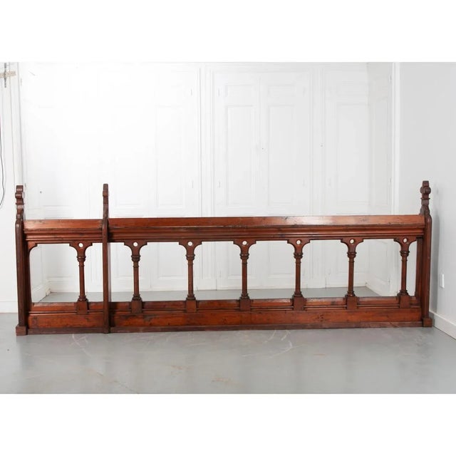 French Provincial French 19th Century Walnut & Oak Church Altar Railing For Sale - Image 3 of 13