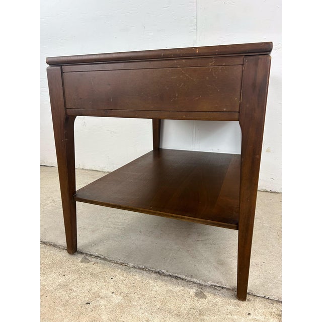 Mid Century Modern End Table With One Drawer by Mersman For Sale - Image 11 of 12