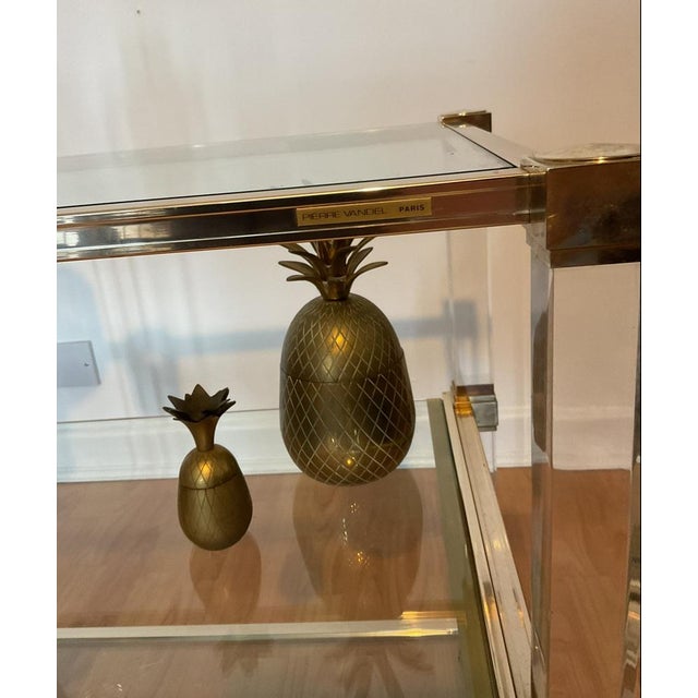 Art Deco Bar Trolley in Gold and Glass by Pierre Vandel, 1970s For Sale - Image 12 of 18