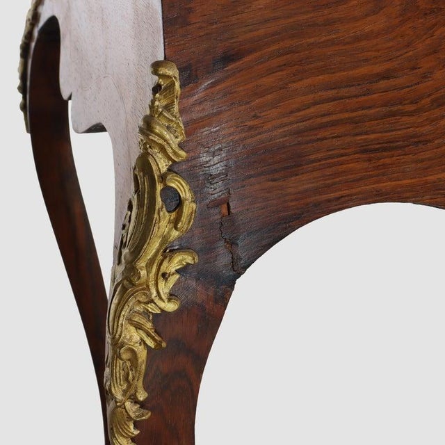 Antique French Louis XIV Inlaid Rosewood & Ormolu Lady’s Desk C1890 For Sale - Image 16 of 17