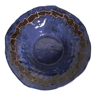 Vintage 1980s Postmodern Decorative Ceramic Bowl For Sale