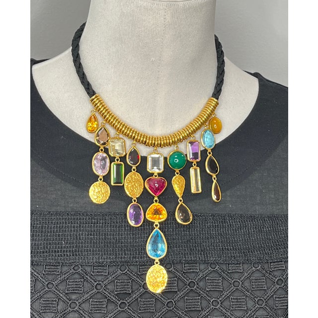 H. Stern 1990s H. Stern 18k Yellow Gold Multicolor Gemstone Necklace For Sale - Image 4 of 10