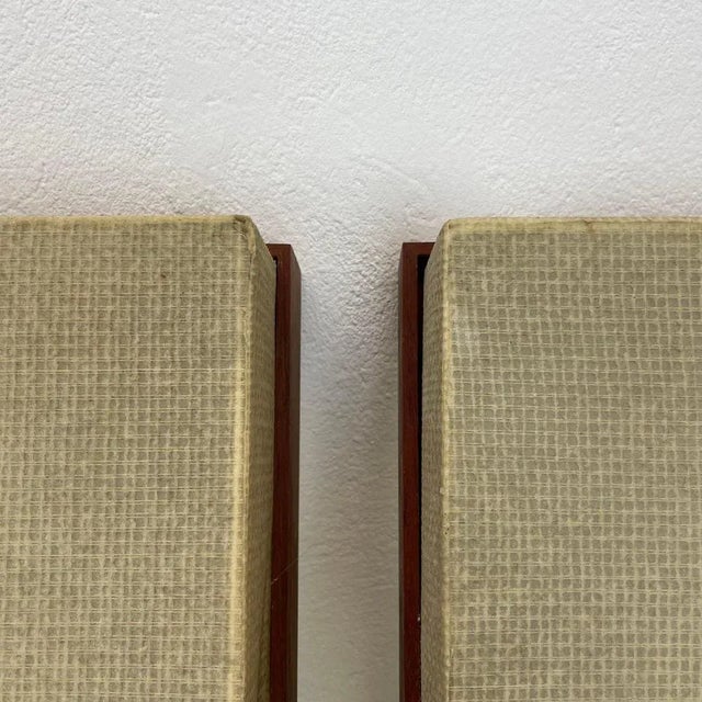 Set of 2 Large Teak Wall Light Panel Elements, Germany, 1950s For Sale - Image 15 of 18