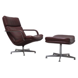Set of F141 Lounge Chair with Ottoman by Geoffrey Harcourt for Artifort, 1972 For Sale