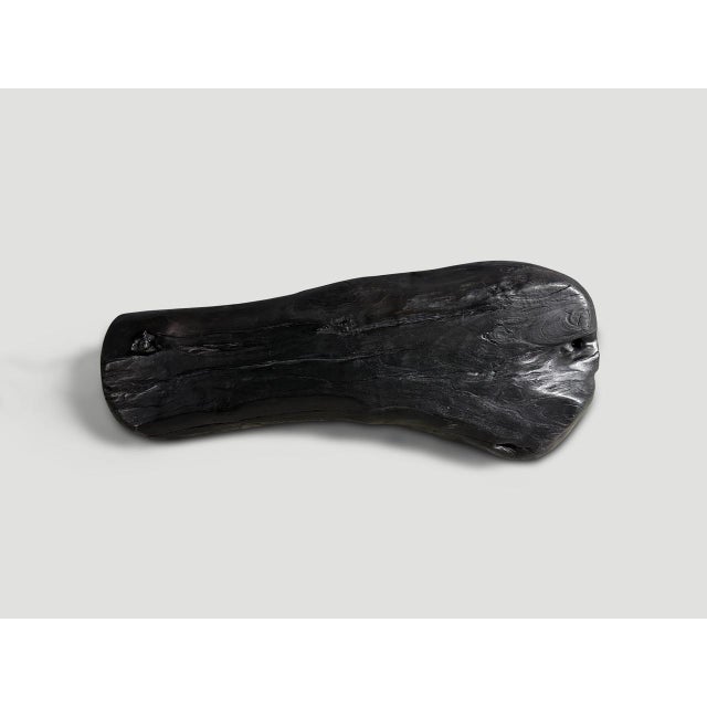 Andrianna Shamaris Sculptural Charred Teak Wood Vessel For Sale - Image 9 of 18