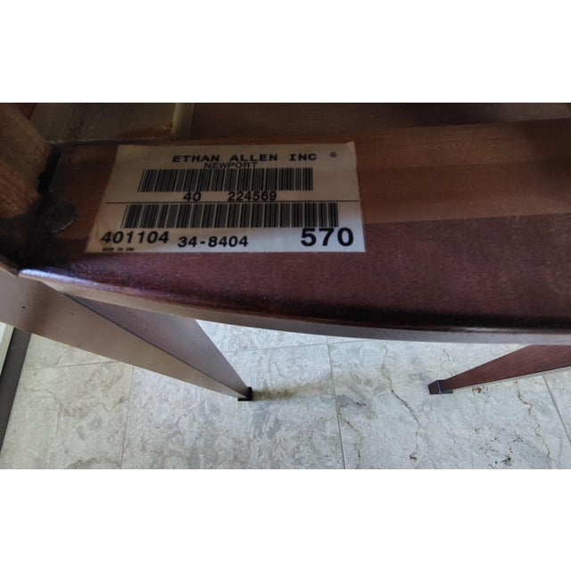 Ethan Allen Federal Style Mahogany Inlaid Pembroke Drop Leaf Table. For Sale - Image 10 of 12