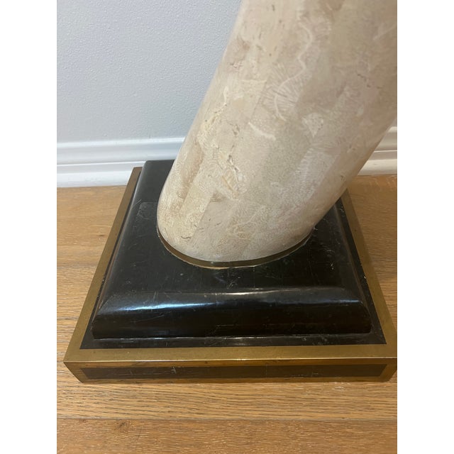 Kreiss Elephant Tusks, Tessellated Stone With Brass Trim- A Pair For Sale - Image 4 of 5