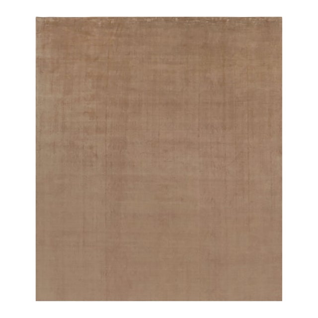 Rug & Kilim’s Oversized Contemporary Textural Rug in Beige-Brown Tones - 13x15 For Sale
