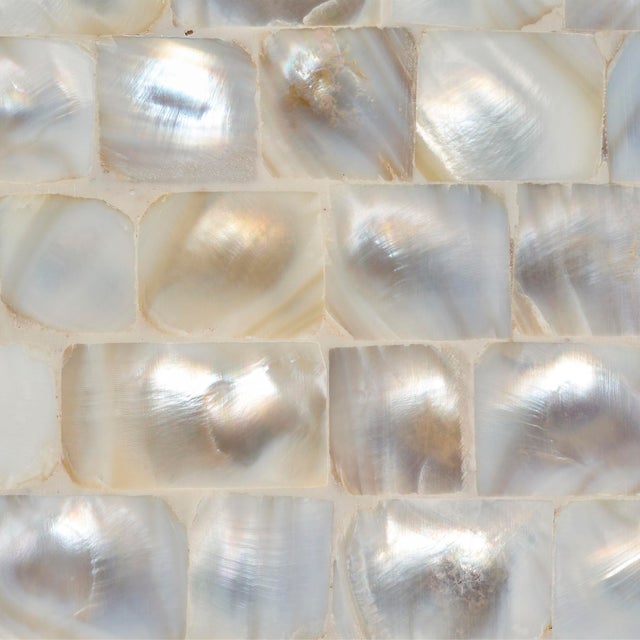 Jamie Young Preston Mother of Pearl Table Lamp with Linen Shade For Sale - Image 4 of 5