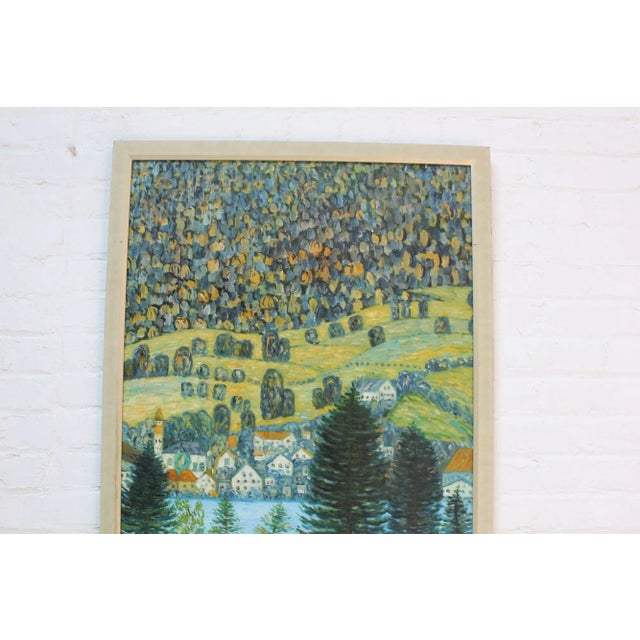 1940s Post Impressionist Village Landscape Acrylic on Canvas For Sale - Image 5 of 12