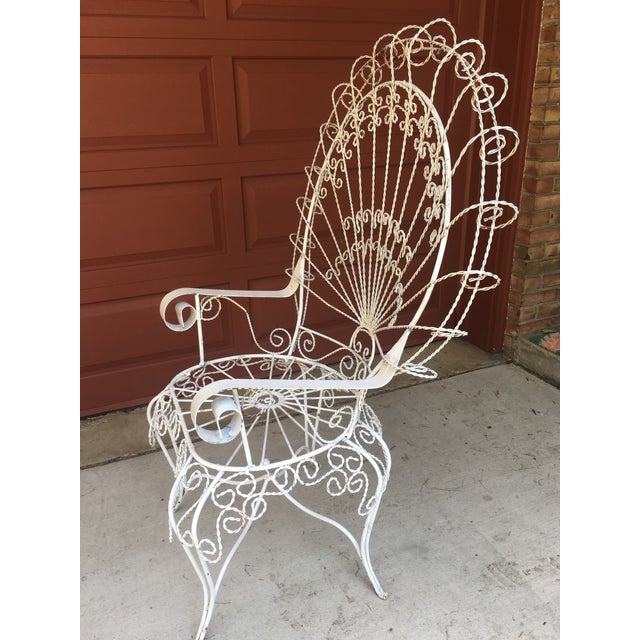 1950's French or Victorian Twisted Wire Peacock Chair Chairish