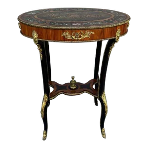 French 19th Century Louis XV Style Kingwood and Marquetry Inlaid Ormolu Mounted Side Table.