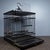 Vintage Chinese Ebony Wood Bird Cage With Brass Inlay and Porcelain Feeders For Sale In Los Angeles - Image 6 of 8