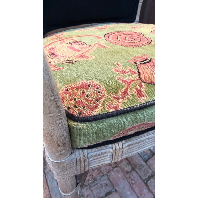 Ferguson Copeland “Brighton” Faux Bamboo Rattan Armchairs, Set of 4 For Sale - Image 12 of 15