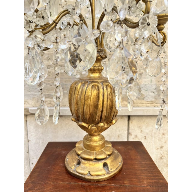 Gilded Wooden Pinwheel Lamp, 1890s For Sale - Image 6 of 8