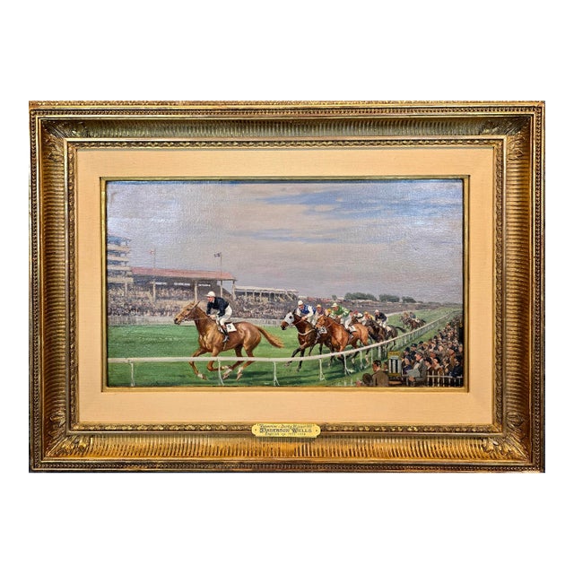 Sanderson Wells- Hyperium 1933 Epson Derby Horse Race Winner -Oil Painting For Sale