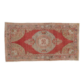 Vintage Distressed Oushak Rug Runner - 3'1" x 5'11" For Sale